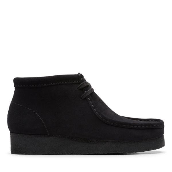 Clarks Womens Wallabee Boot Ankle Boots Black | UK-5719234 - Click Image to Close